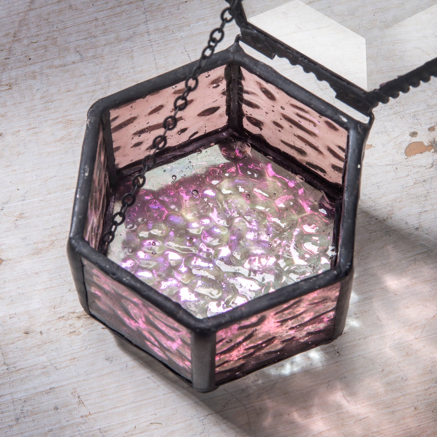 Pink Rose Glass Keepsake Box