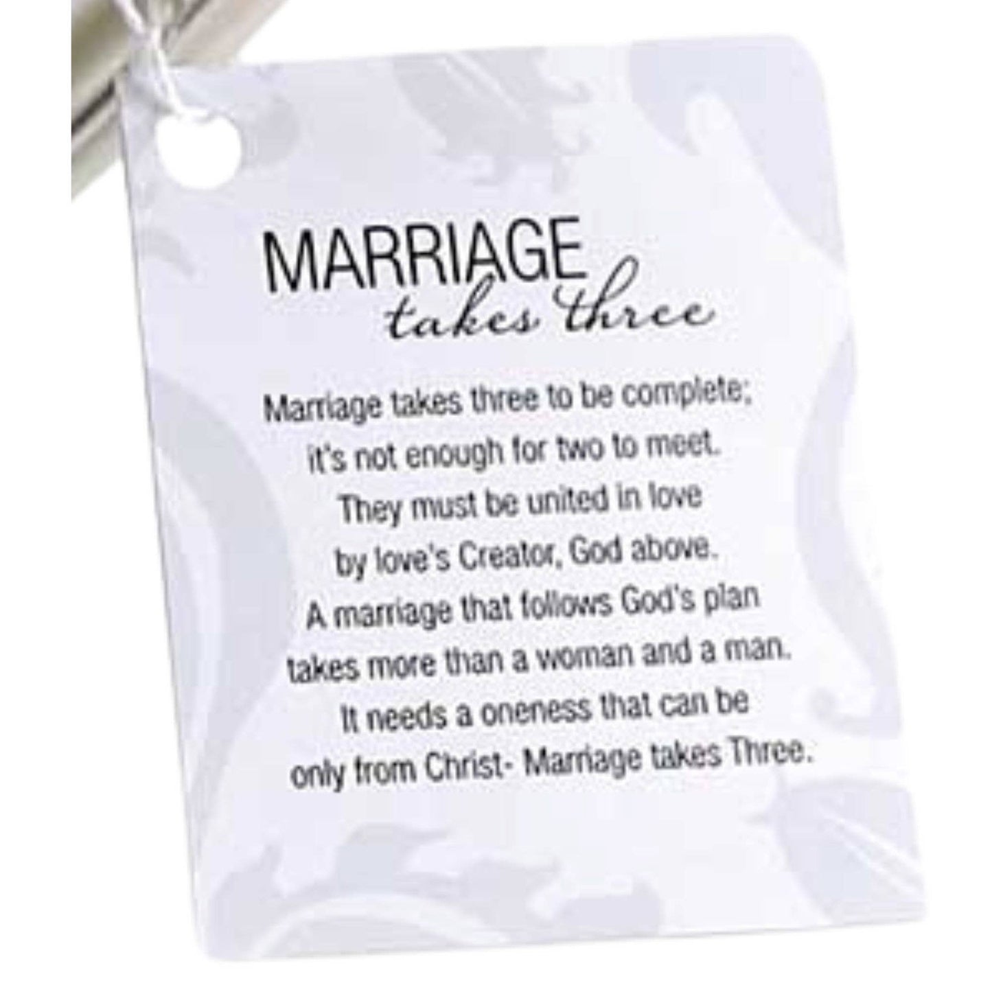 Silver Double Heart With Cross Tabletop Figurine