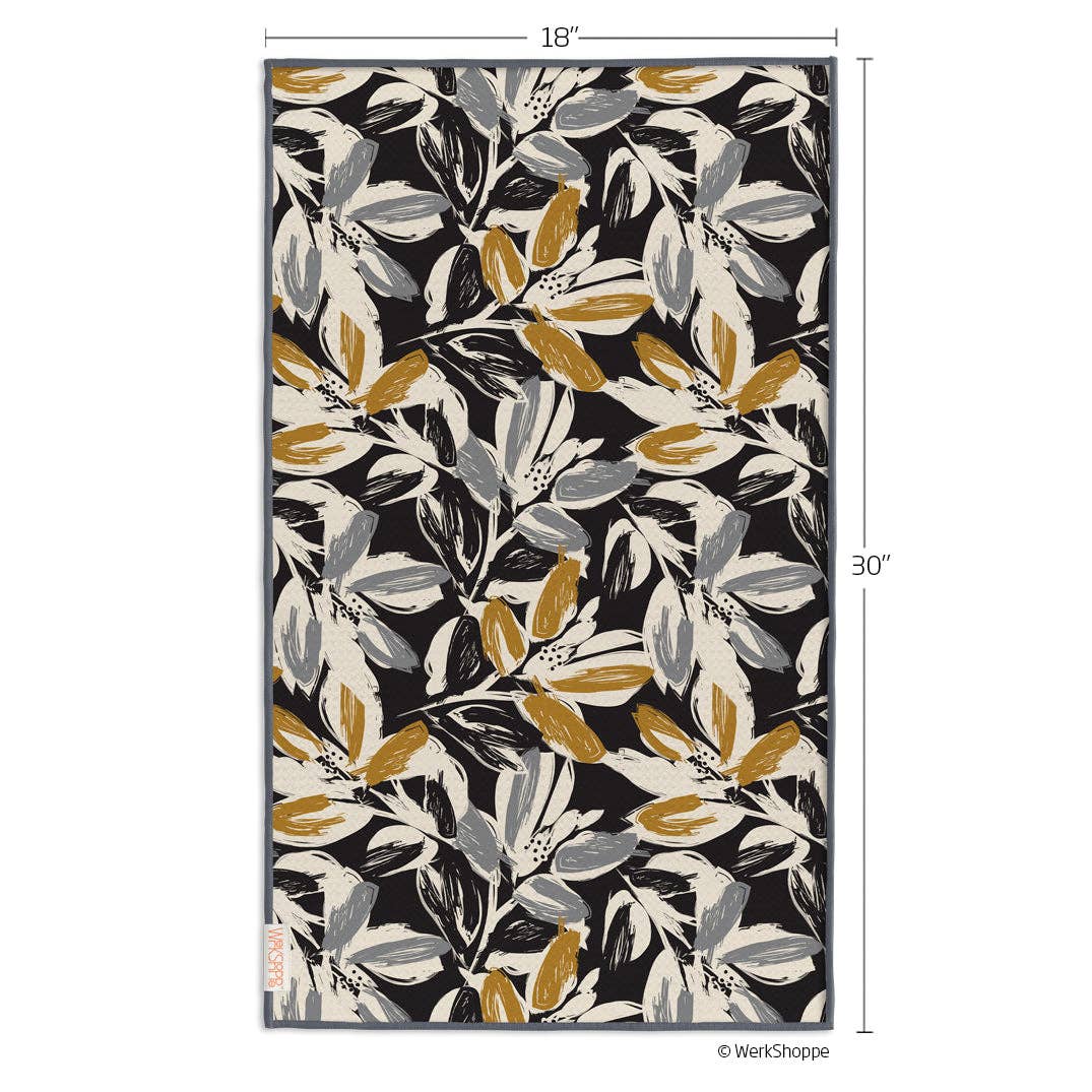 Reversible Microfiber Kitchen Towel – Leaf Tiles