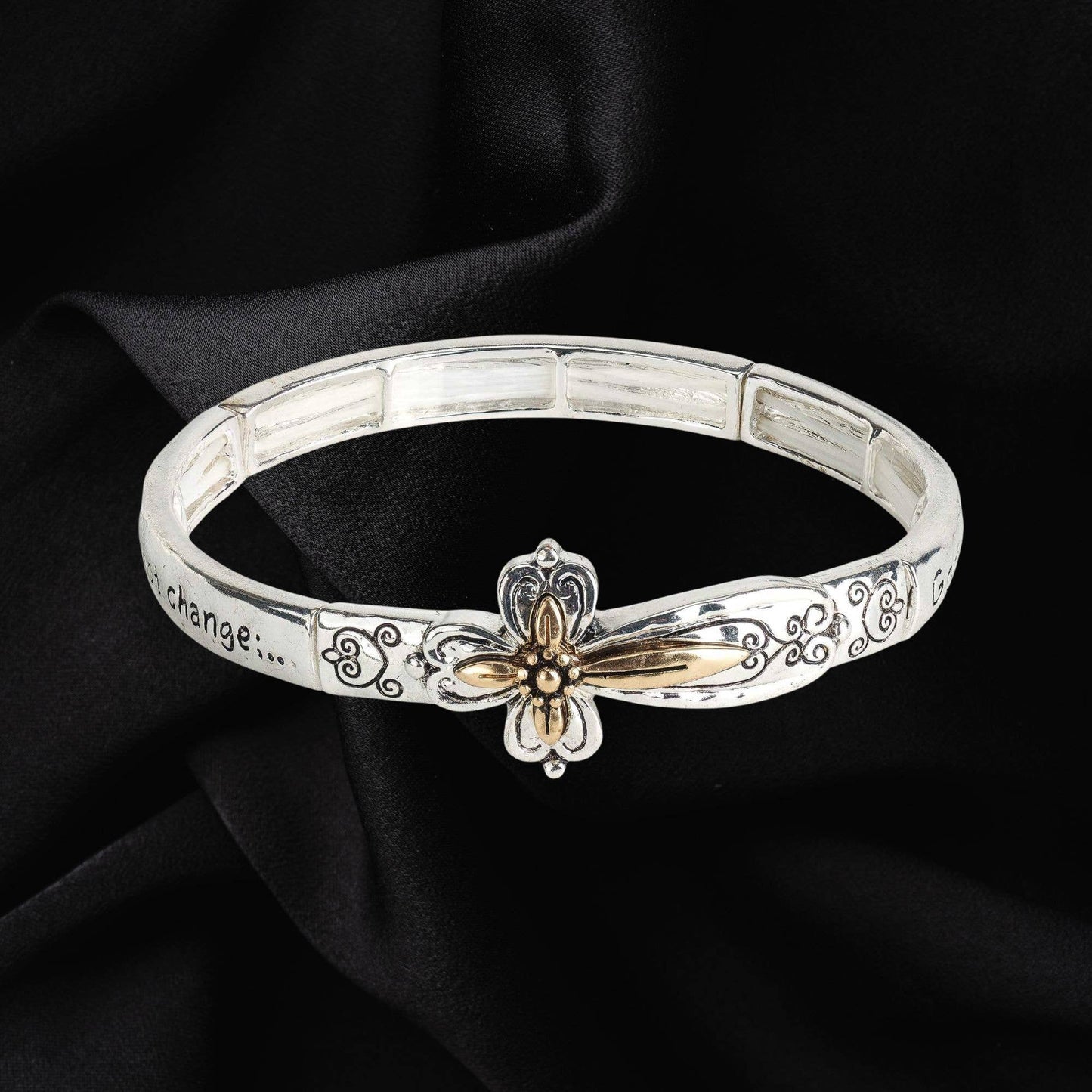 Serenity Prayer Sideways Cross Bracelet