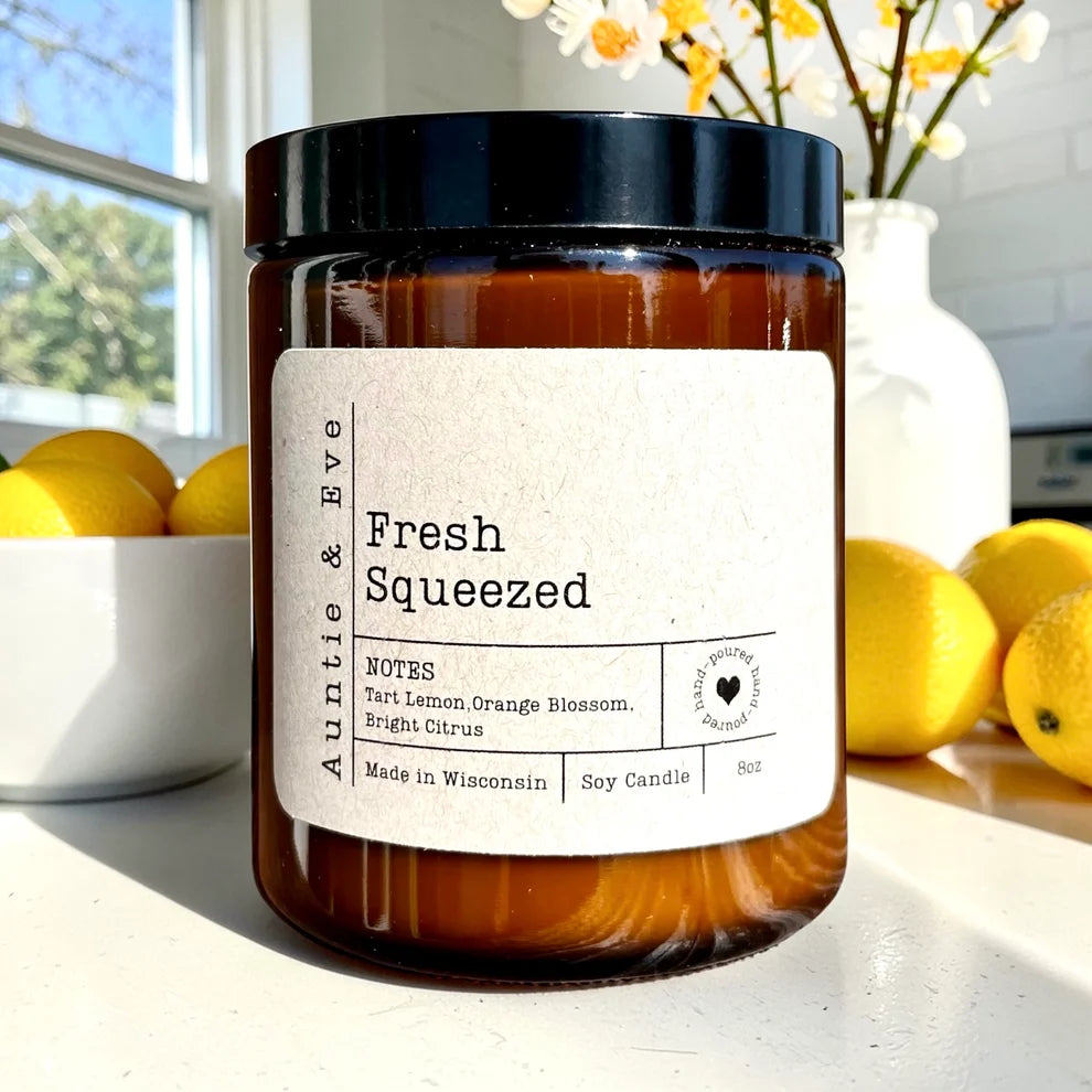 Fresh Squeezed Soy Candle - 8 oz Amber Jar
