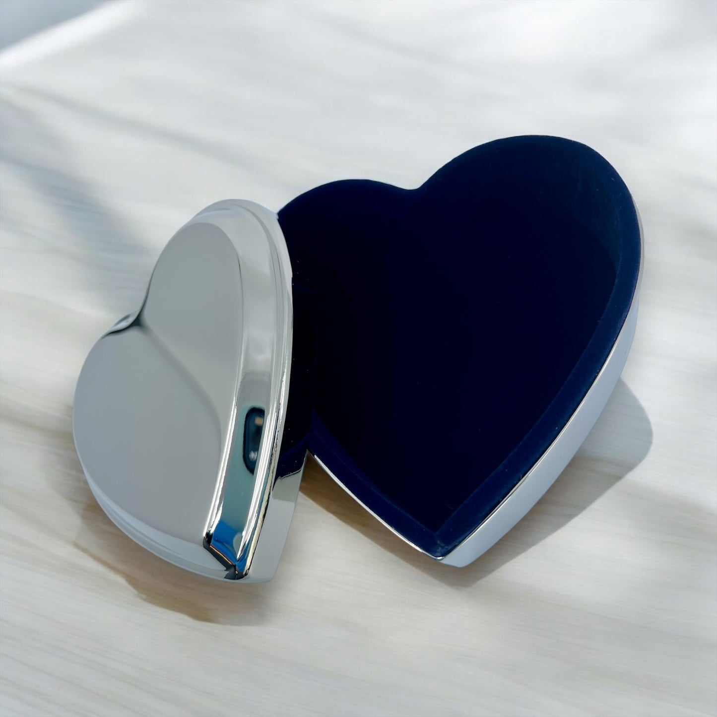 Personalized Polished Silver Heart Keepsake Box {Bridesmaid}