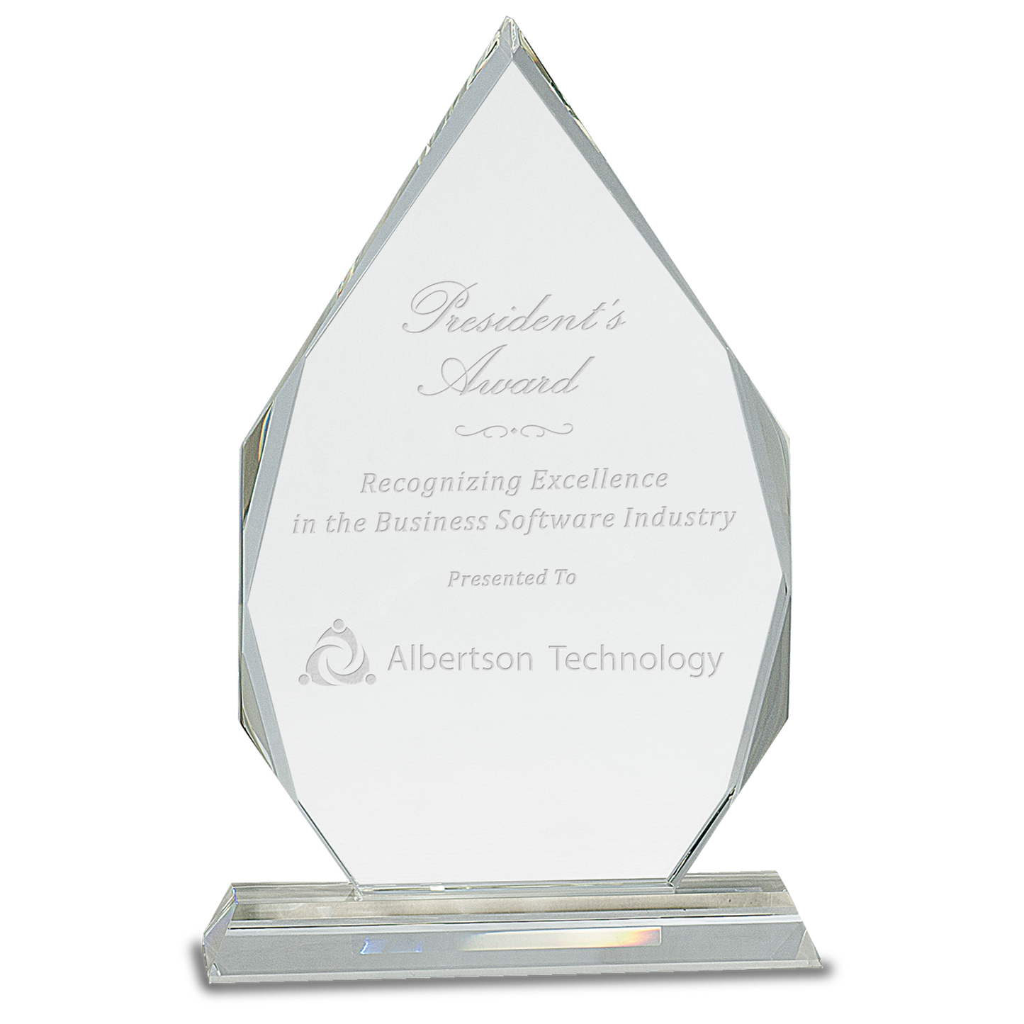 10 1/2" Crystal Diamond on Clear Pedestal Base