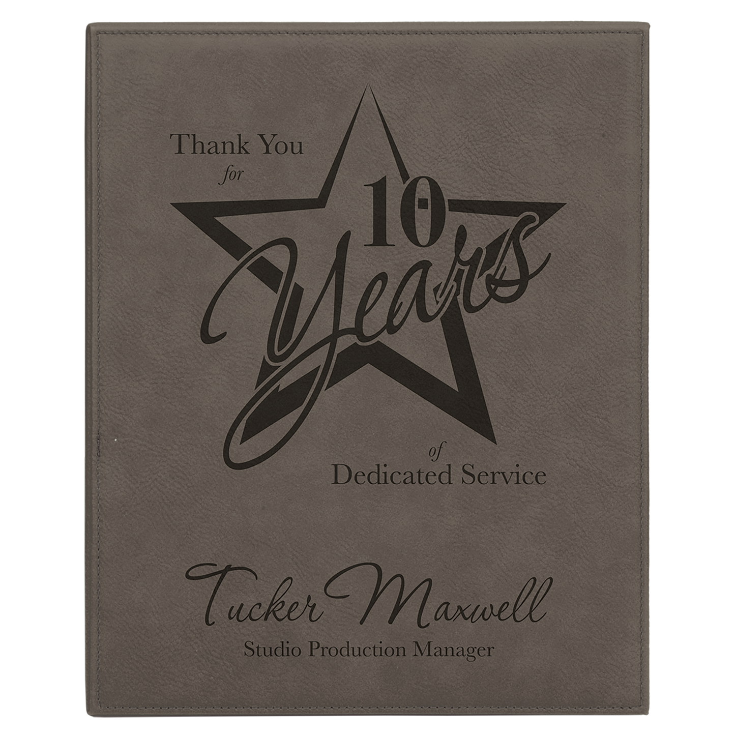 Leatherette Plaque Gray