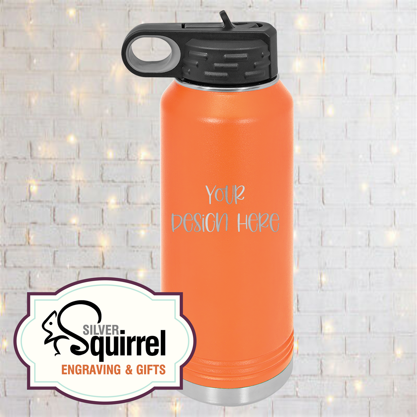 Laser Engraved Insulated Water Bottle {32 oz Polar Camel}
