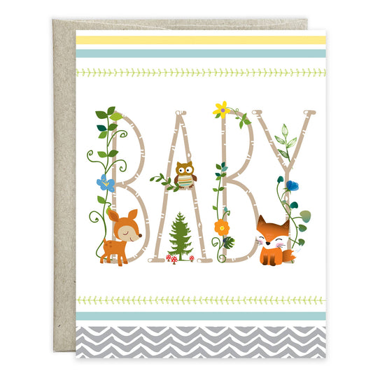 Baby Greeting Card - Woodland Baby
