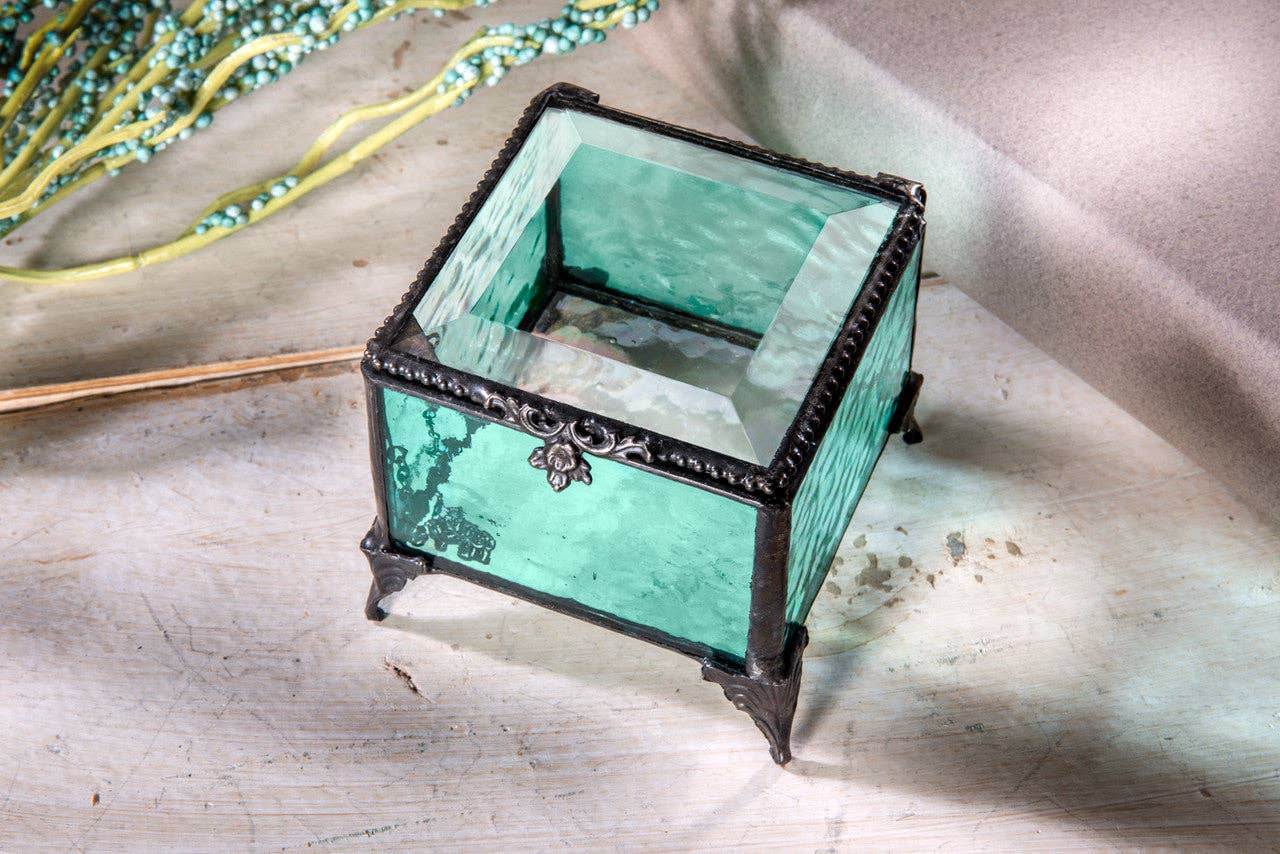 Windsor Blue Glass Keepsake Box