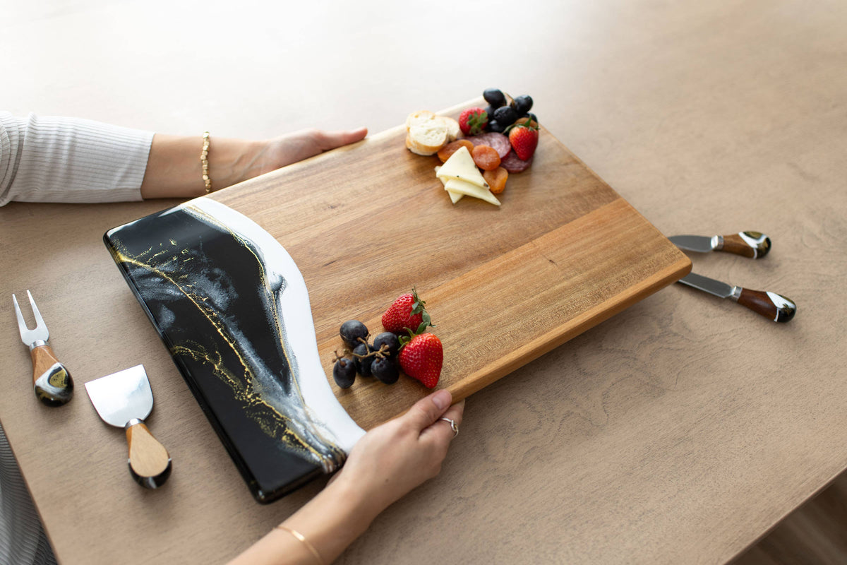 Personalized Resin Charcuterie Board - Breadboard 12"x18" - NO TARIFFS! – custom engraved by Silver Squirrel Engraving & Gifts