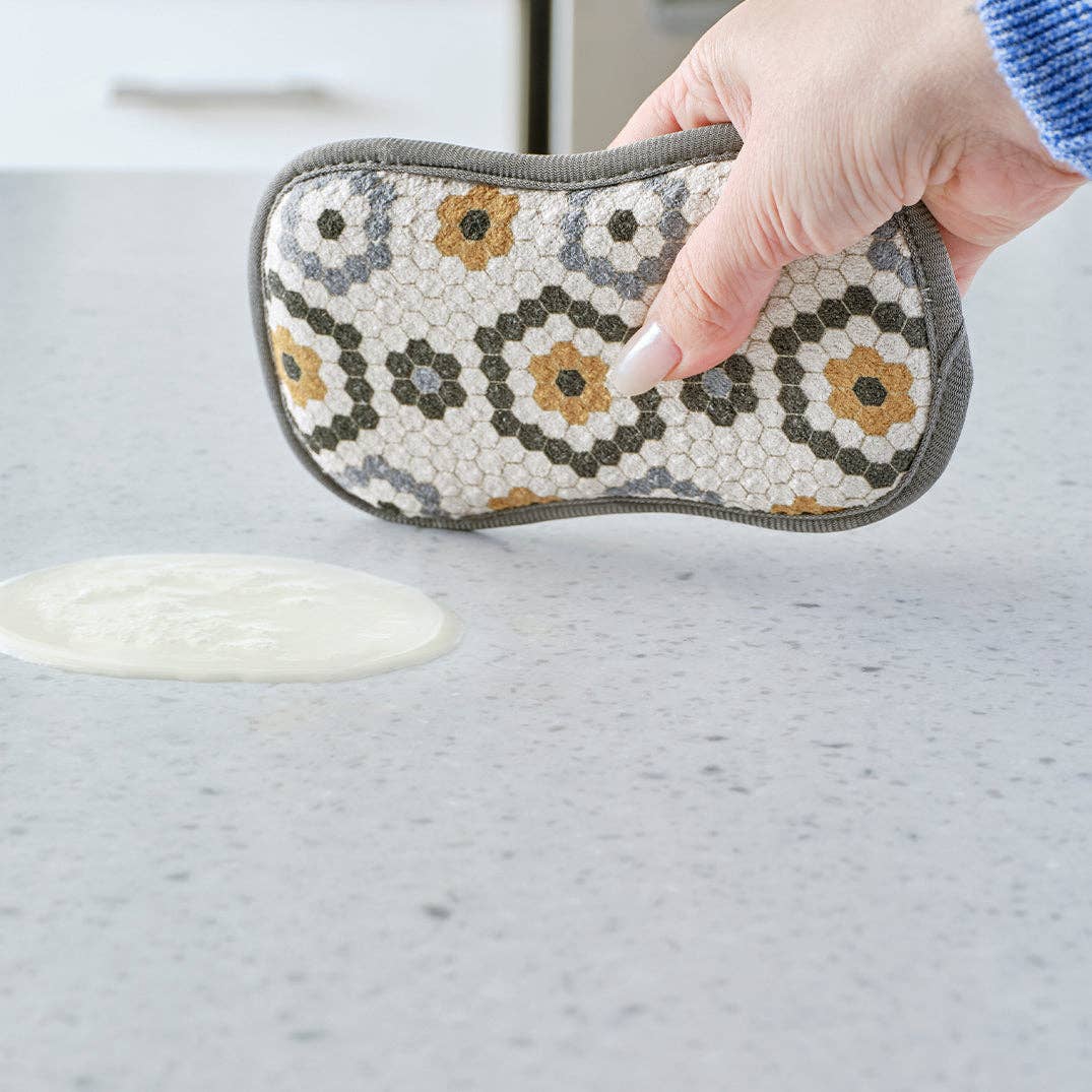 Reusable Microfiber Scrubbies, Set of 4 – Leaf Tiles