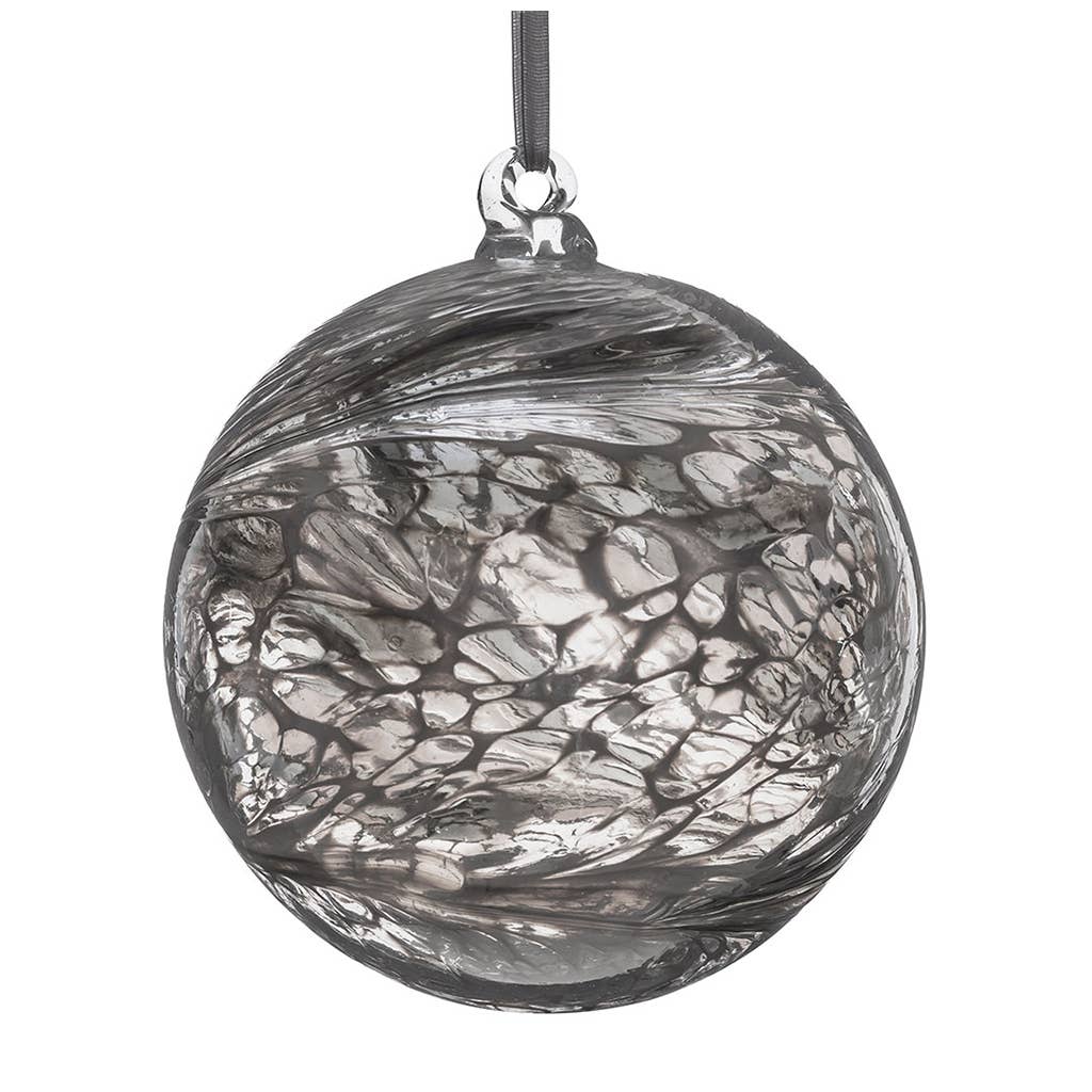 Friendship Ball Glass Onament - 25th Wedding Anniversary - Silver