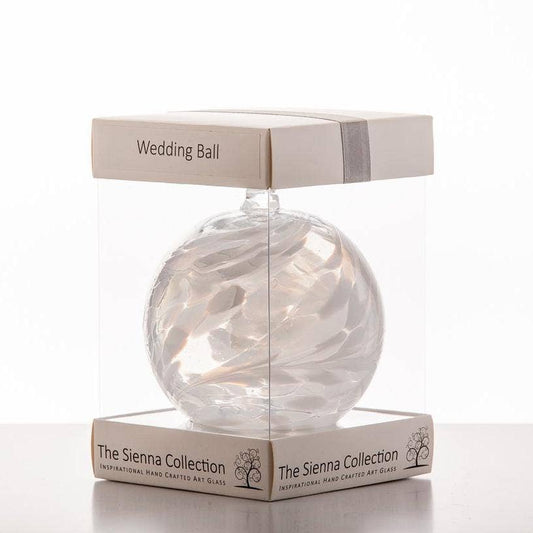Friendship Ball Glass Onament - Wedding - White
