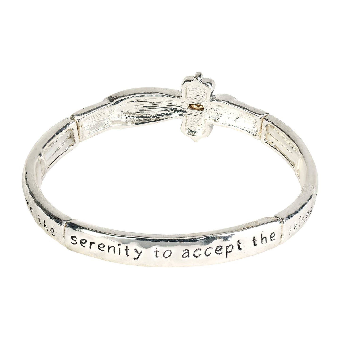 Serenity Prayer Sideways Cross Bracelet