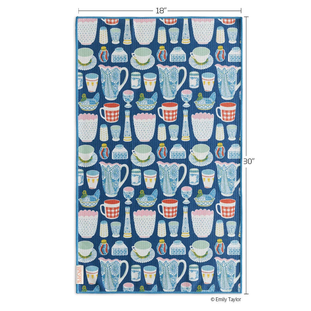 Reversible Microfiber Kitchen Towel – Vintage Glass