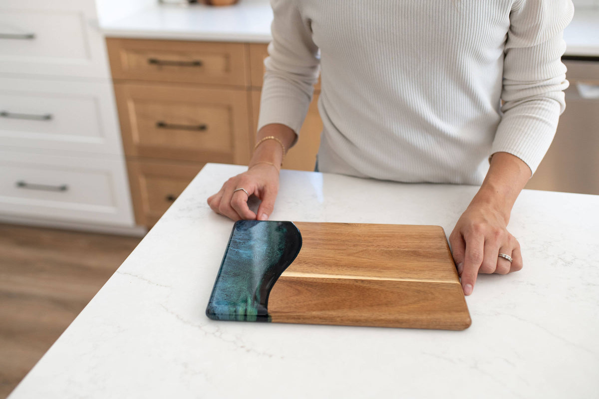 Personalized Wood Resin Date Night Cheese Charcuterie Board - NO TARIFFS! – custom engraved by Silver Squirrel Engraving & Gifts