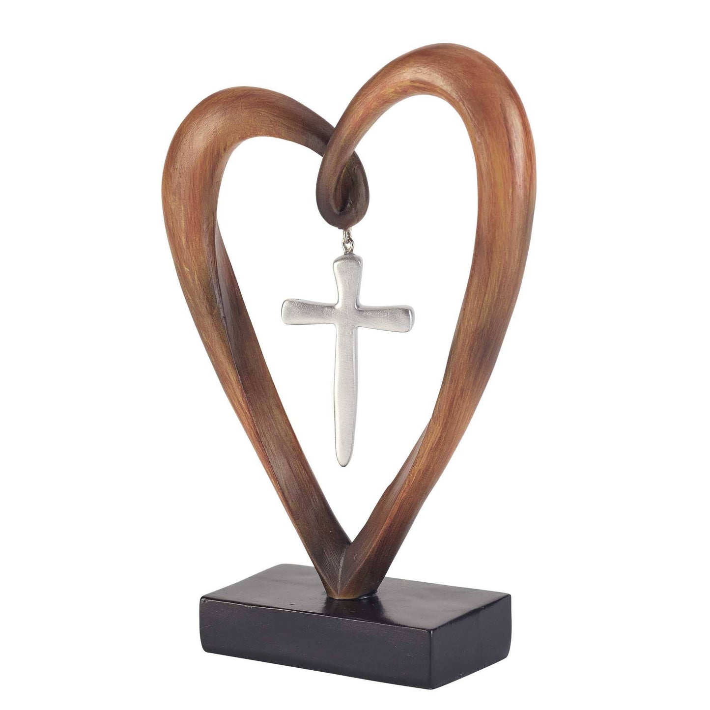 Infinity Heart & Cross Tabletop Sculpture