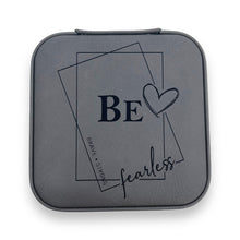 Load image into Gallery viewer, Leatherette Travel Jewelry Box {Be Fearless}
