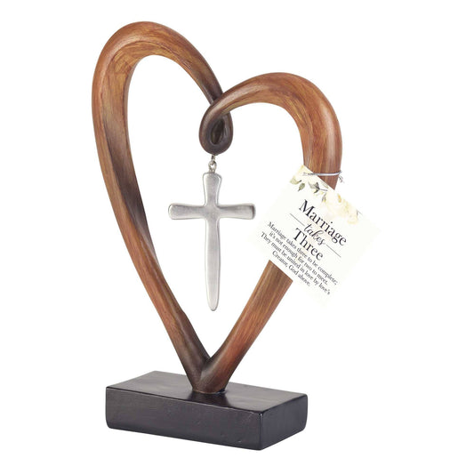 Infinity Heart & Cross Tabletop Sculpture
