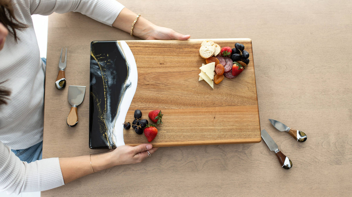 Personalized Resin Charcuterie Board - Breadboard 12"x18" - NO TARIFFS! – custom engraved by Silver Squirrel Engraving & Gifts