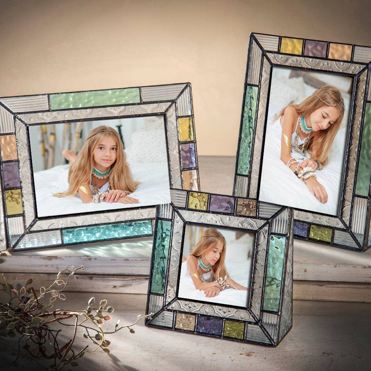 Pastel Multi Colored Glass Frame Series