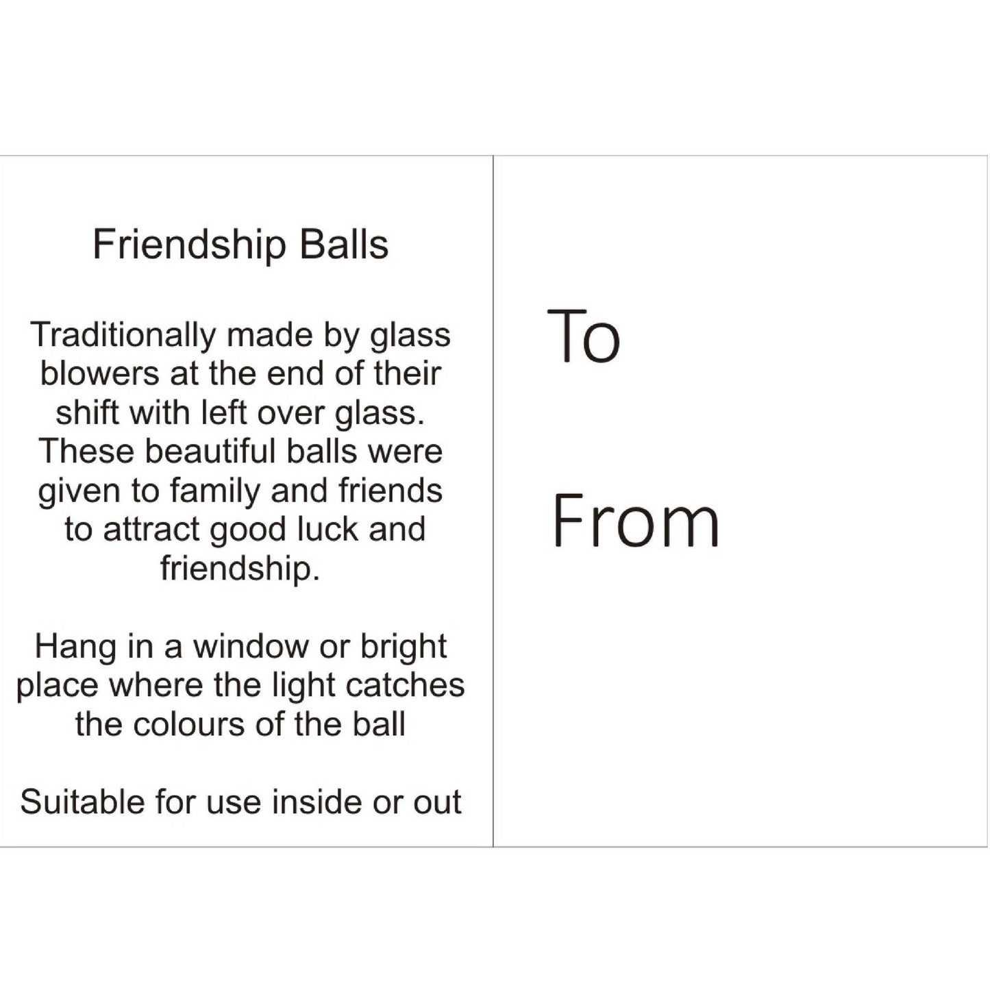 Friendship Ball Glass Onament - Feather Design - Green