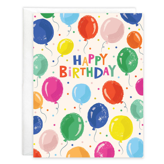 Birthday Greeting Card - Floating Balloons