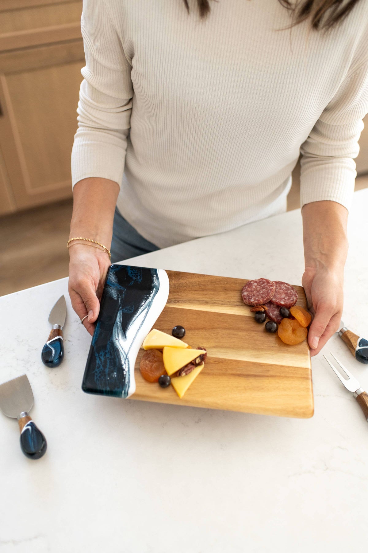 Personalized Wood Resin Date Night Cheese Charcuterie Board - NO TARIFFS! – custom engraved by Silver Squirrel Engraving & Gifts