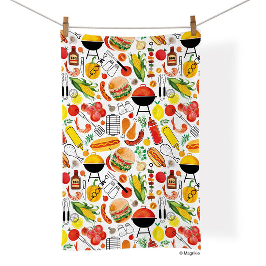 100% Cotton Tea Towel – BBQ Summer Grilling