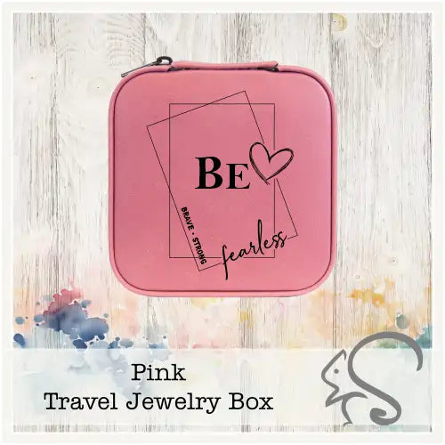 Leatherette Travel Jewelry Box {Be Brave Strong Fearless}