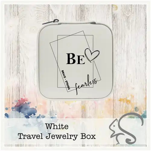 Leatherette Travel Jewelry Box {Be Brave Strong Fearless}