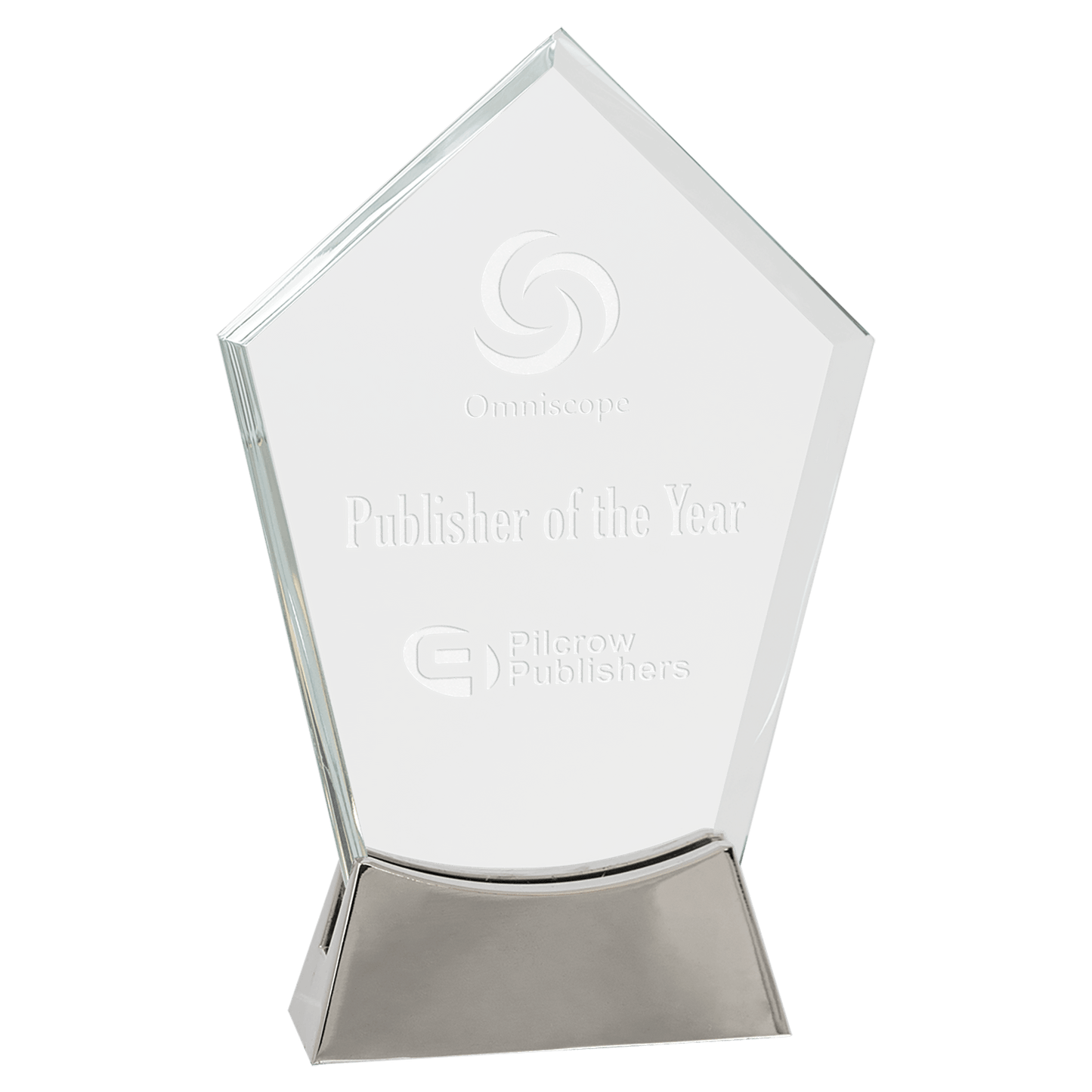Premier Platinum Glass Award with Metal Base