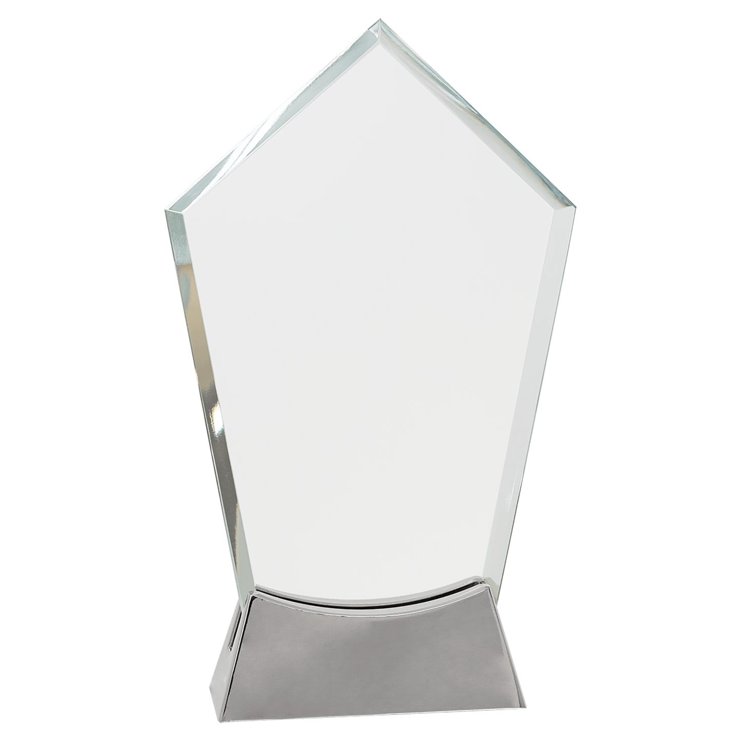 Premier Platinum Glass Award with Metal Base