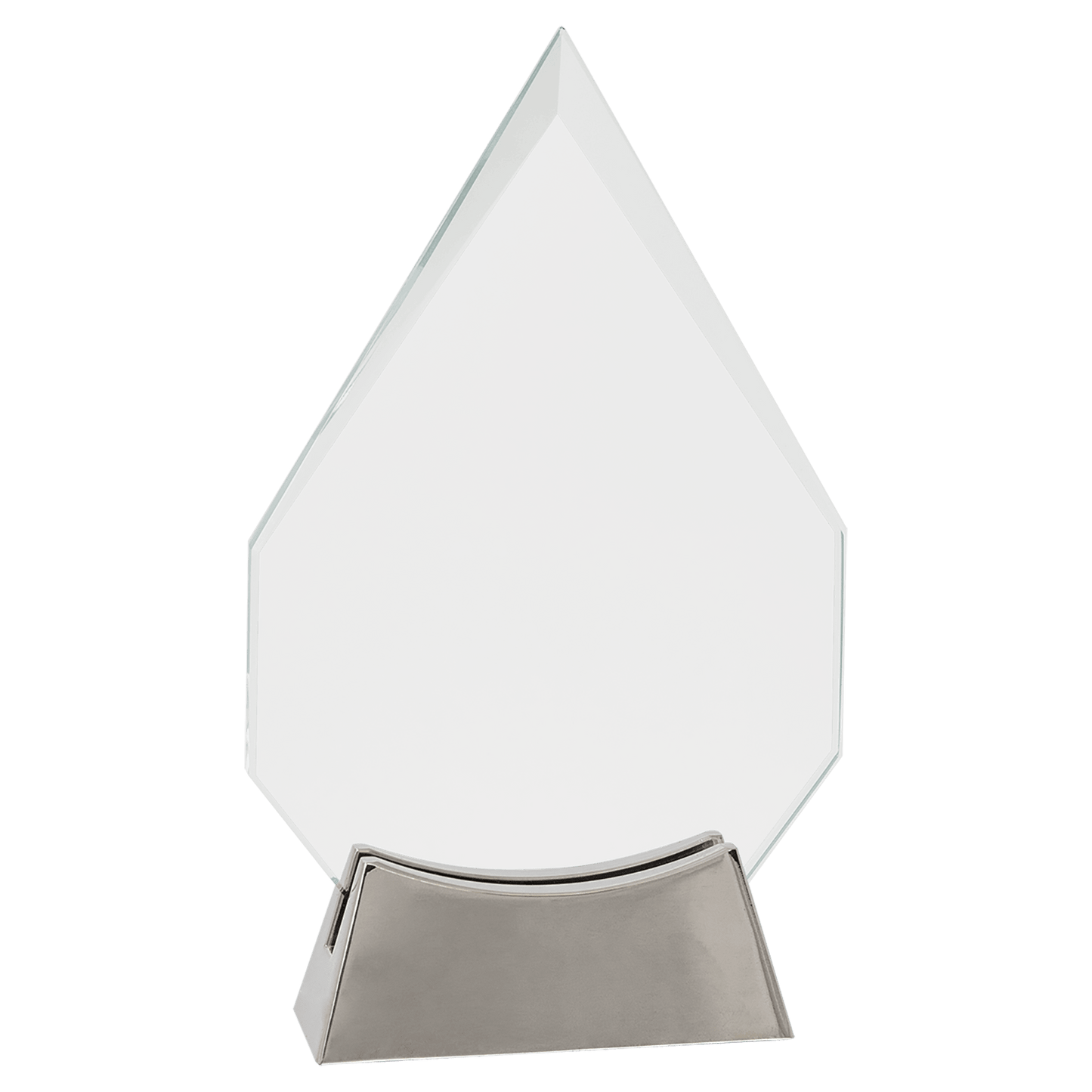 Premier Platinum Glass Award with Metal Base