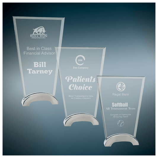 Premier Platinum Glass Award with Arch Metal Base