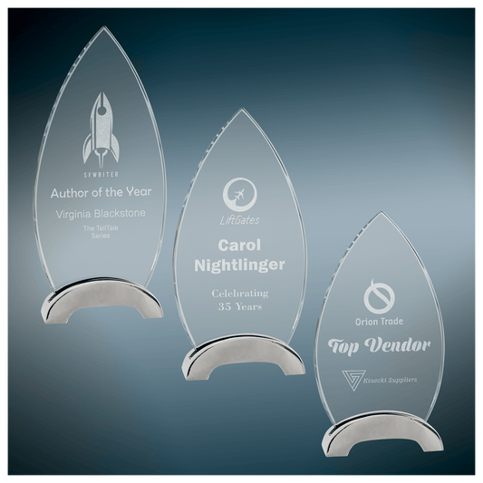 Premier Platinum Glass Award with Arch Metal Base