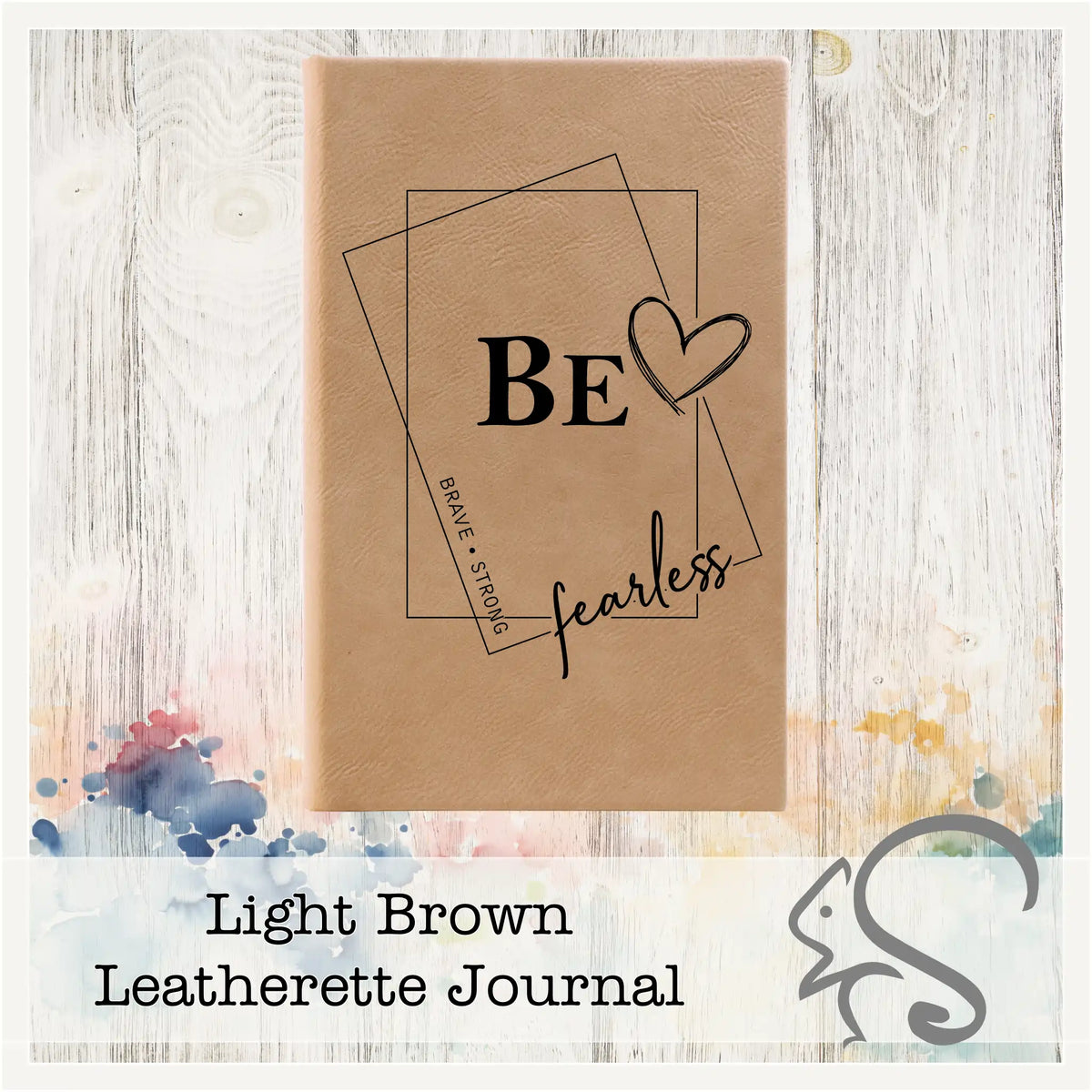 Personalized Leatherette Journal {BE -brave.strong.fearless} – custom engraved by Silver Squirrel Engraving & Gifts