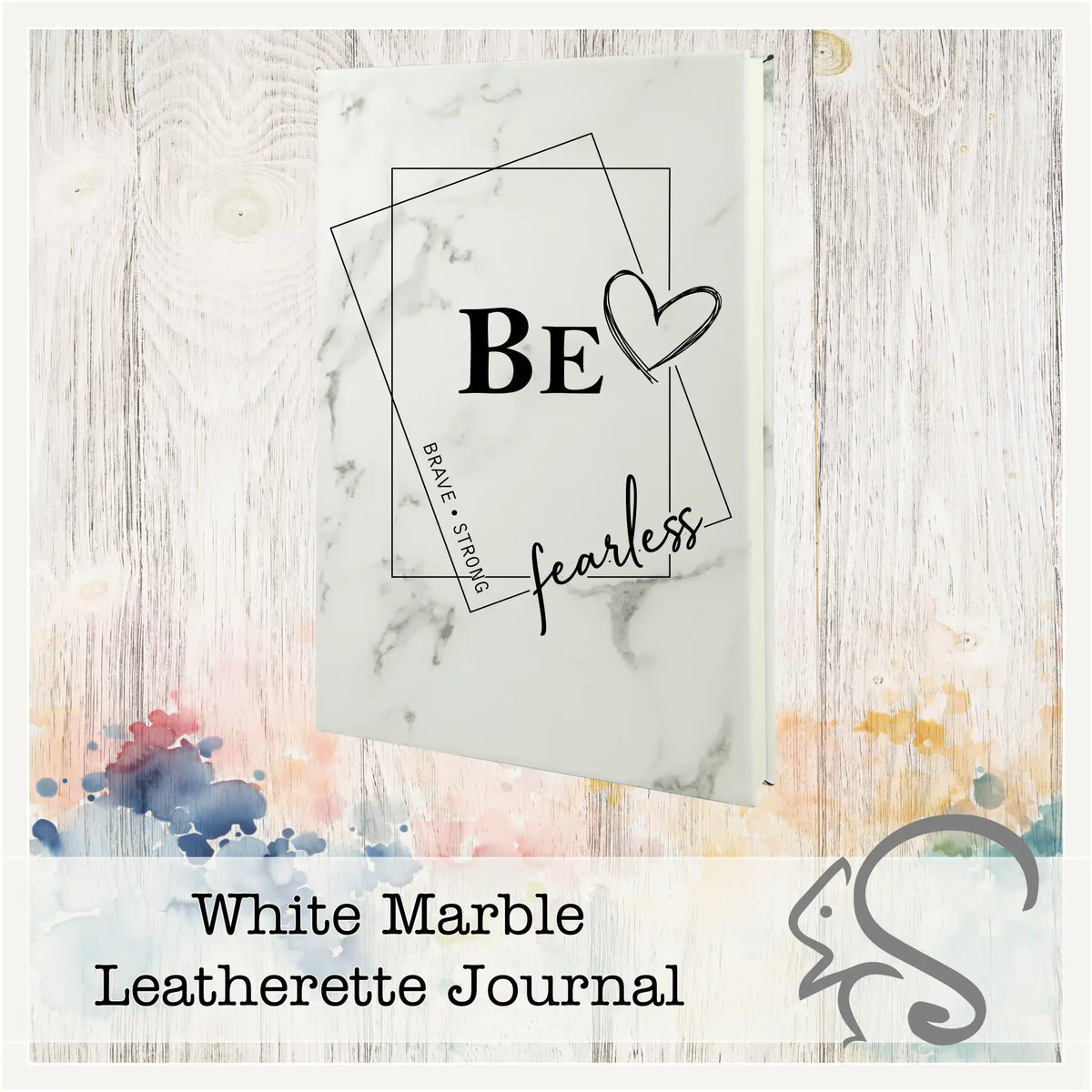Personalized Leatherette Journal {BE -brave.strong.fearless} – custom engraved by Silver Squirrel Engraving & Gifts