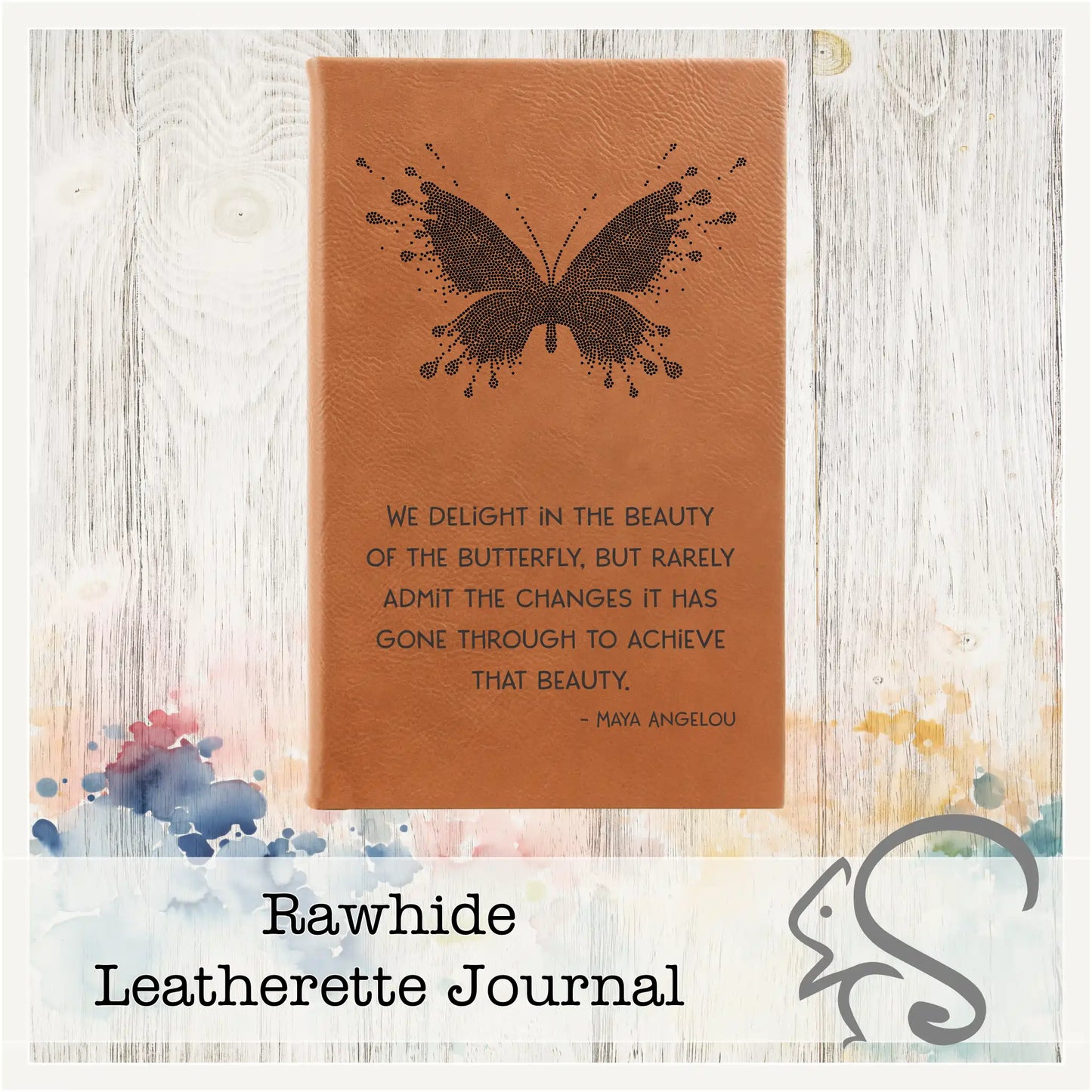 Leatherette Journal {Butterfly Maya Angelou Quote}