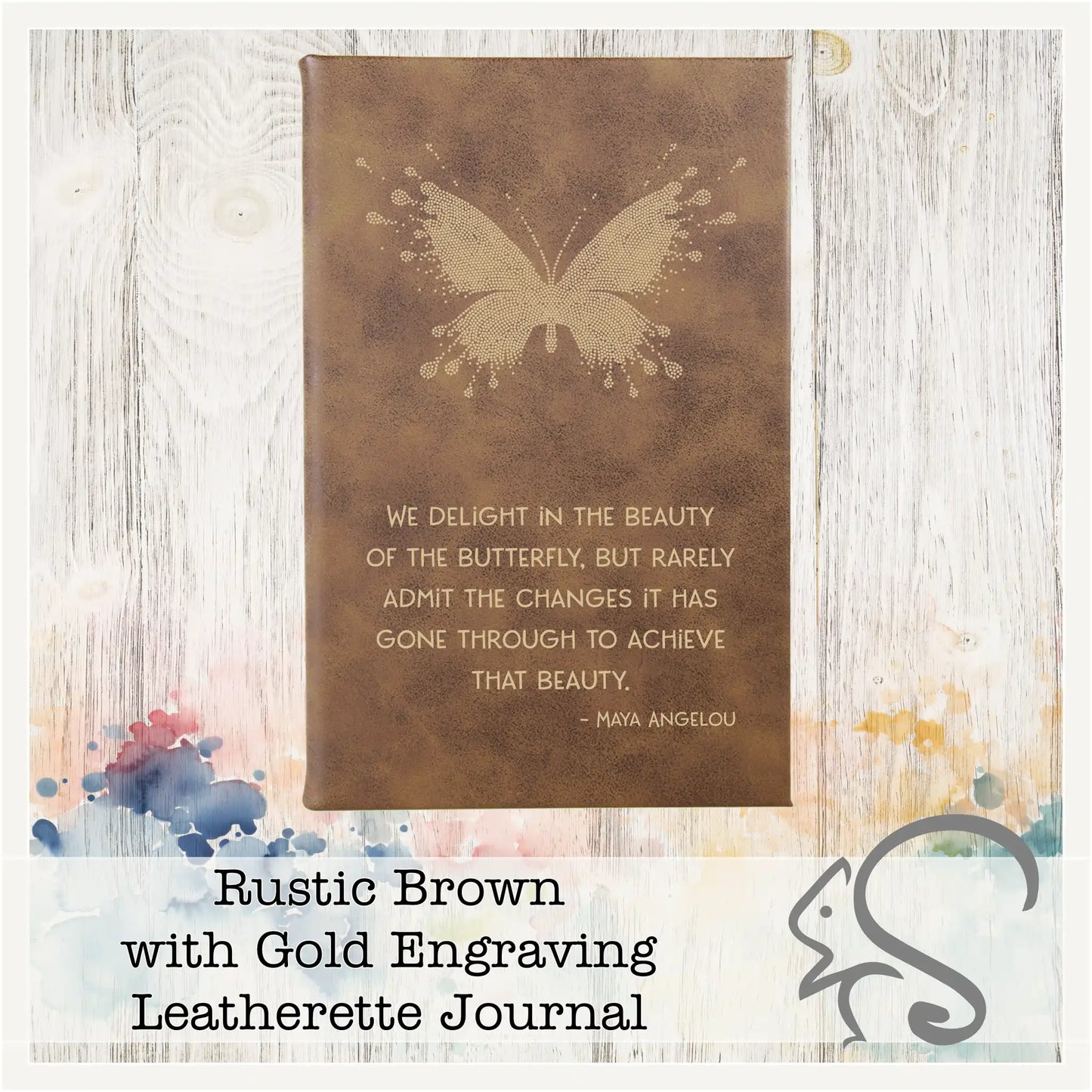 Leatherette Journal {Butterfly Maya Angelou Quote}