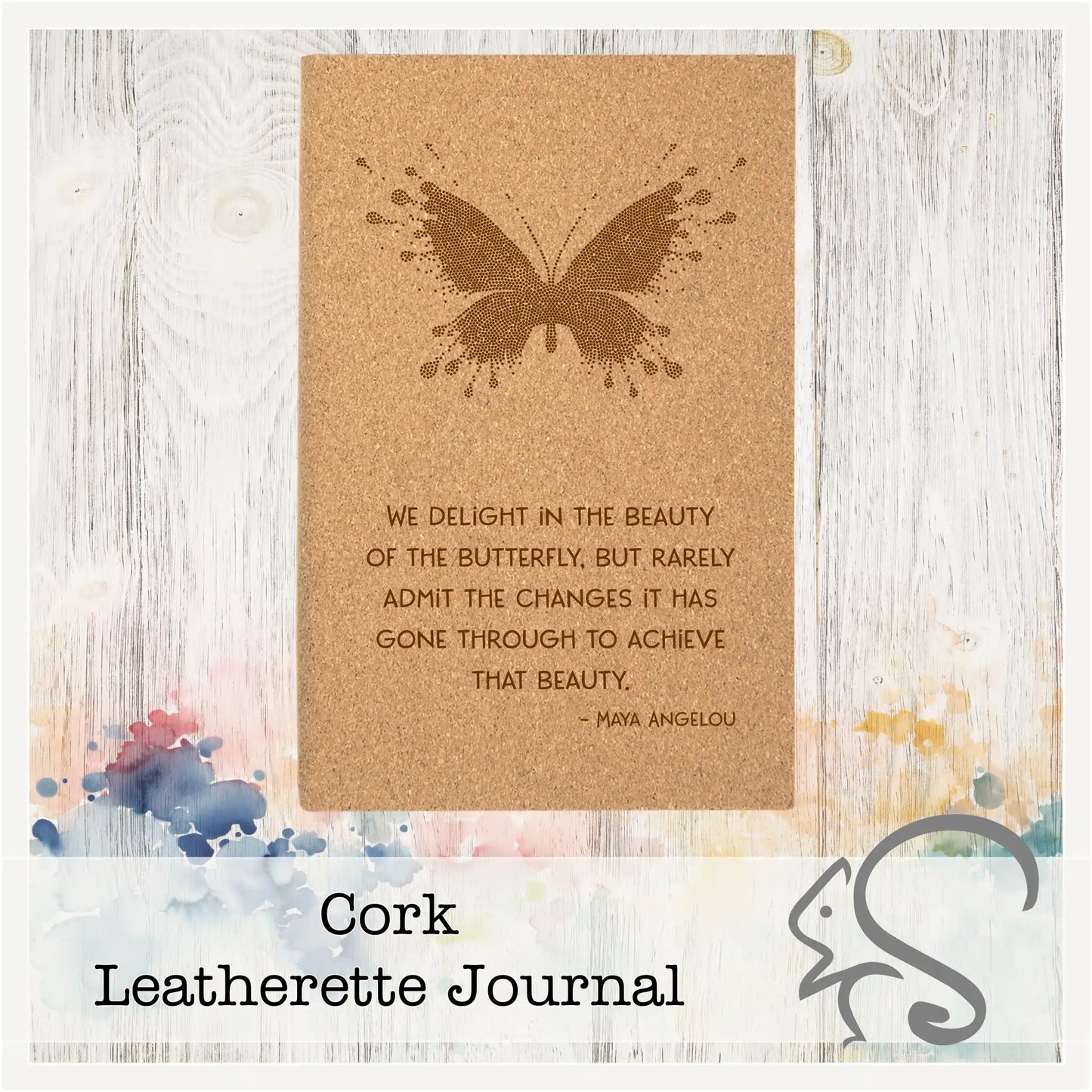 Leatherette Journal {Butterfly Maya Angelou Quote}
