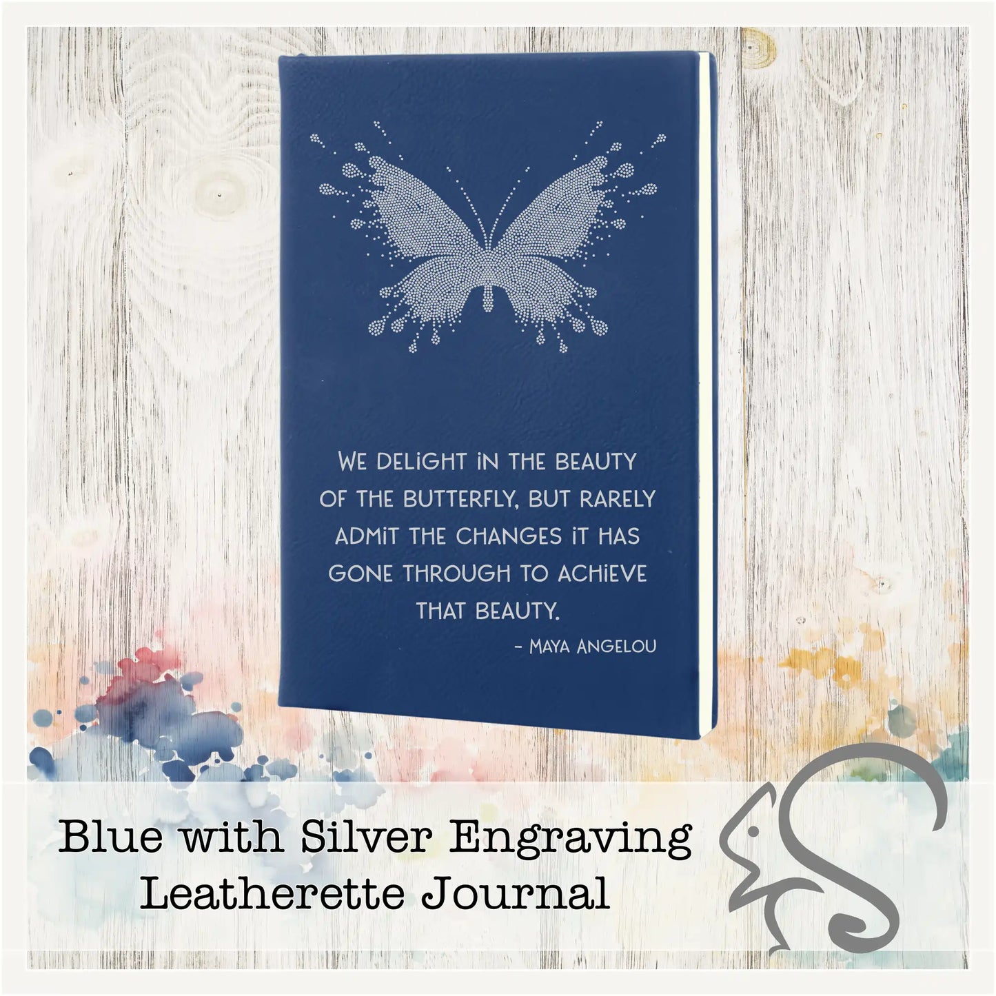 Leatherette Journal {Butterfly Maya Angelou Quote}