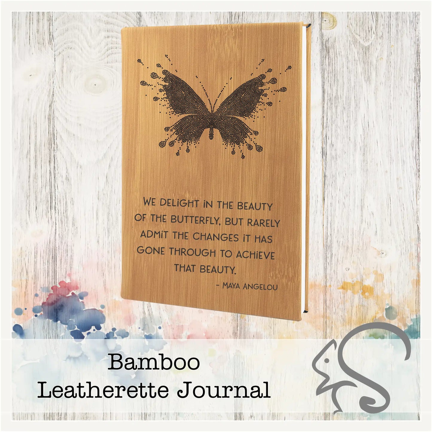Leatherette Journal {Butterfly Maya Angelou Quote}