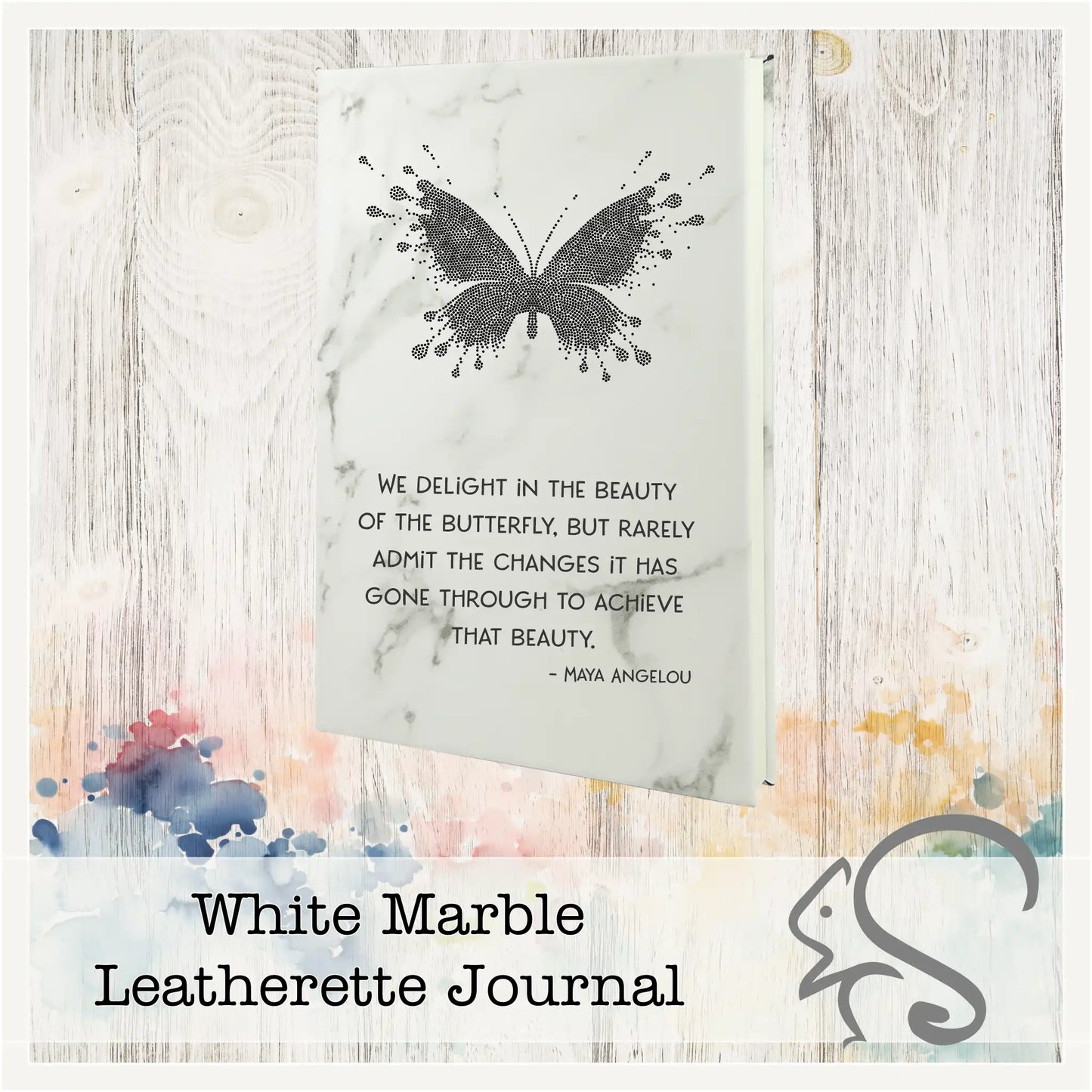 Leatherette Journal {Butterfly Maya Angelou Quote}
