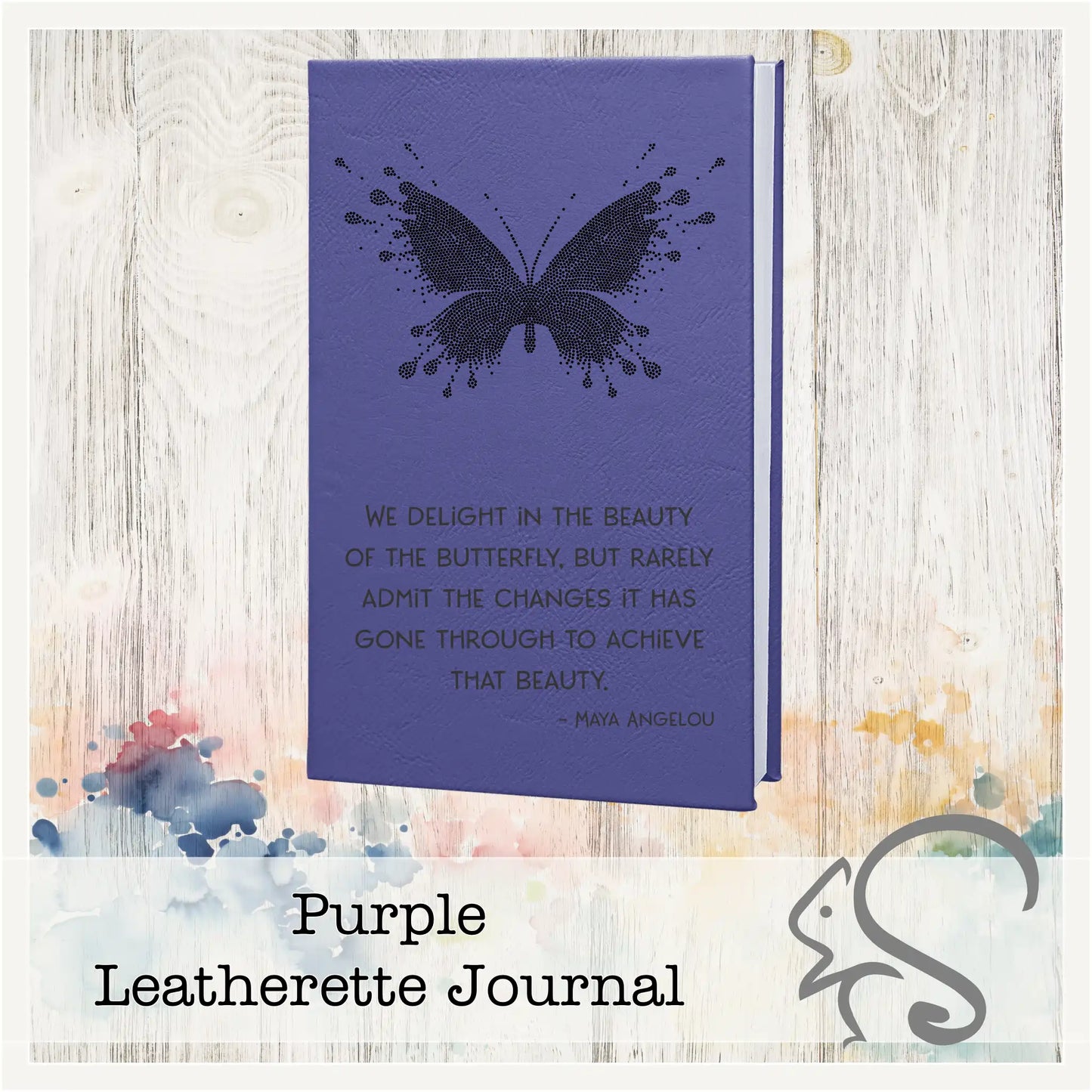 Leatherette Journal {Butterfly Maya Angelou Quote}