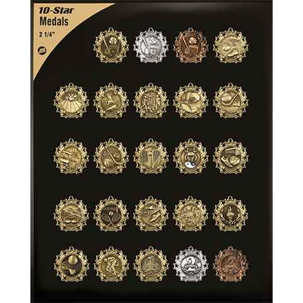 2 1/4" Ten Star Medal