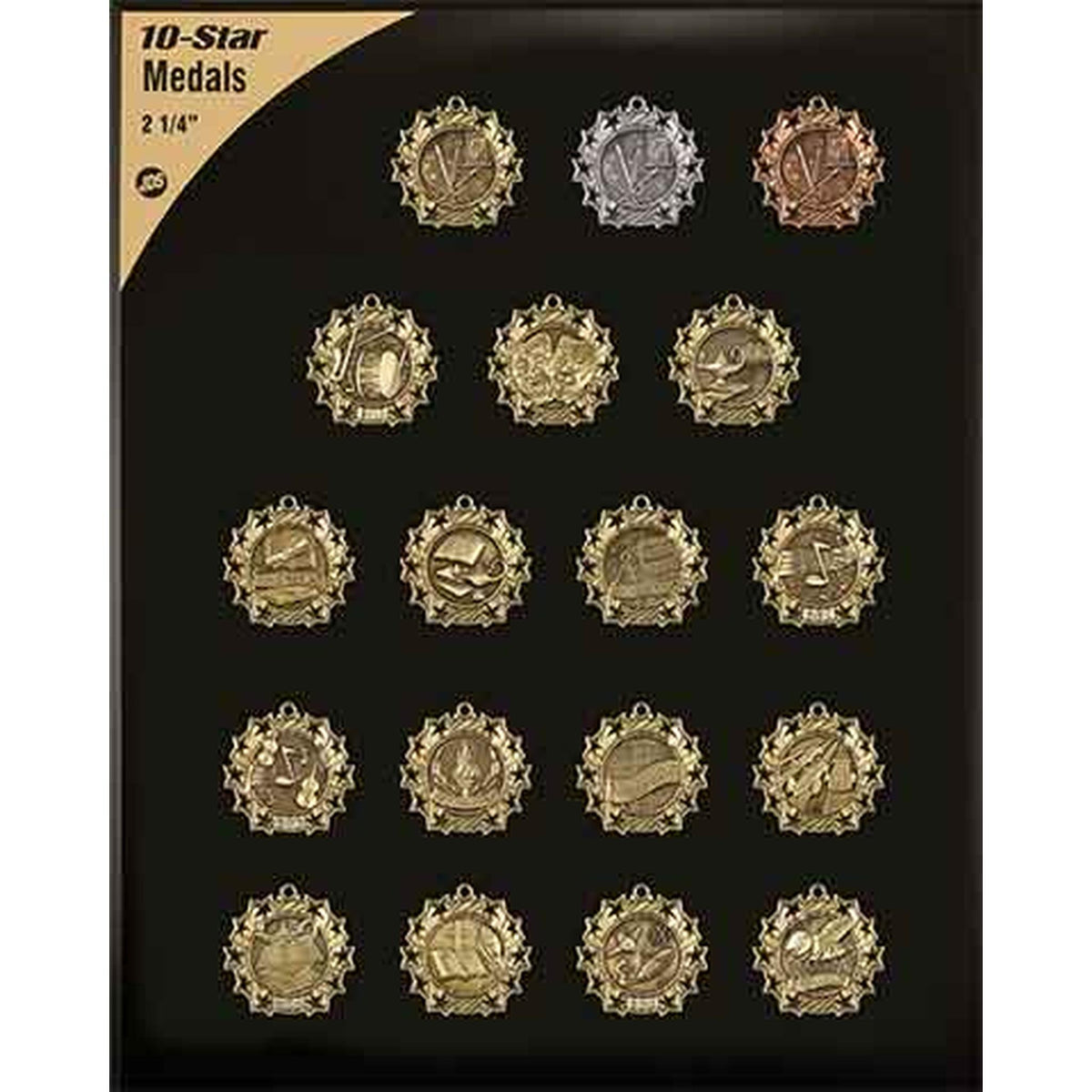 2 1/4" Ten Star Medal