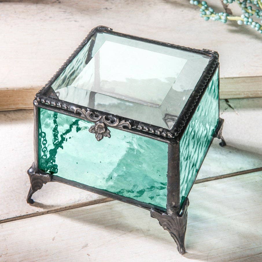 Windsor Blue Glass Keepsake Box