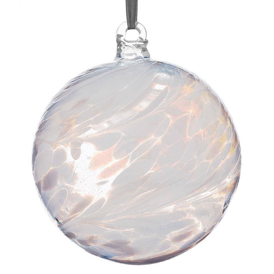 Friendship Ball Glass Onament - Wedding - White