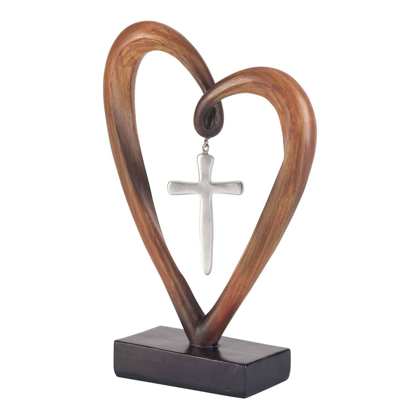 Infinity Heart & Cross Tabletop Sculpture