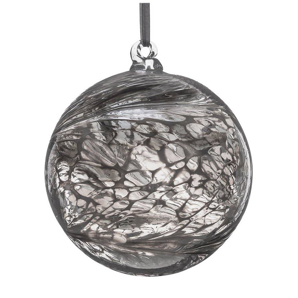 Friendship Ball Glass Onament - Wedding Anniversary - Pastel Silver