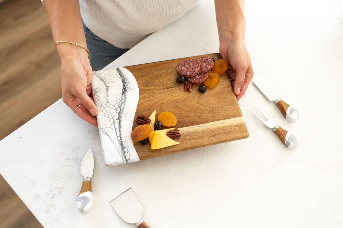Personalized Wood Resin Date Night Cheese Charcuterie Board - NO TARIFFS! – custom engraved by Silver Squirrel Engraving & Gifts